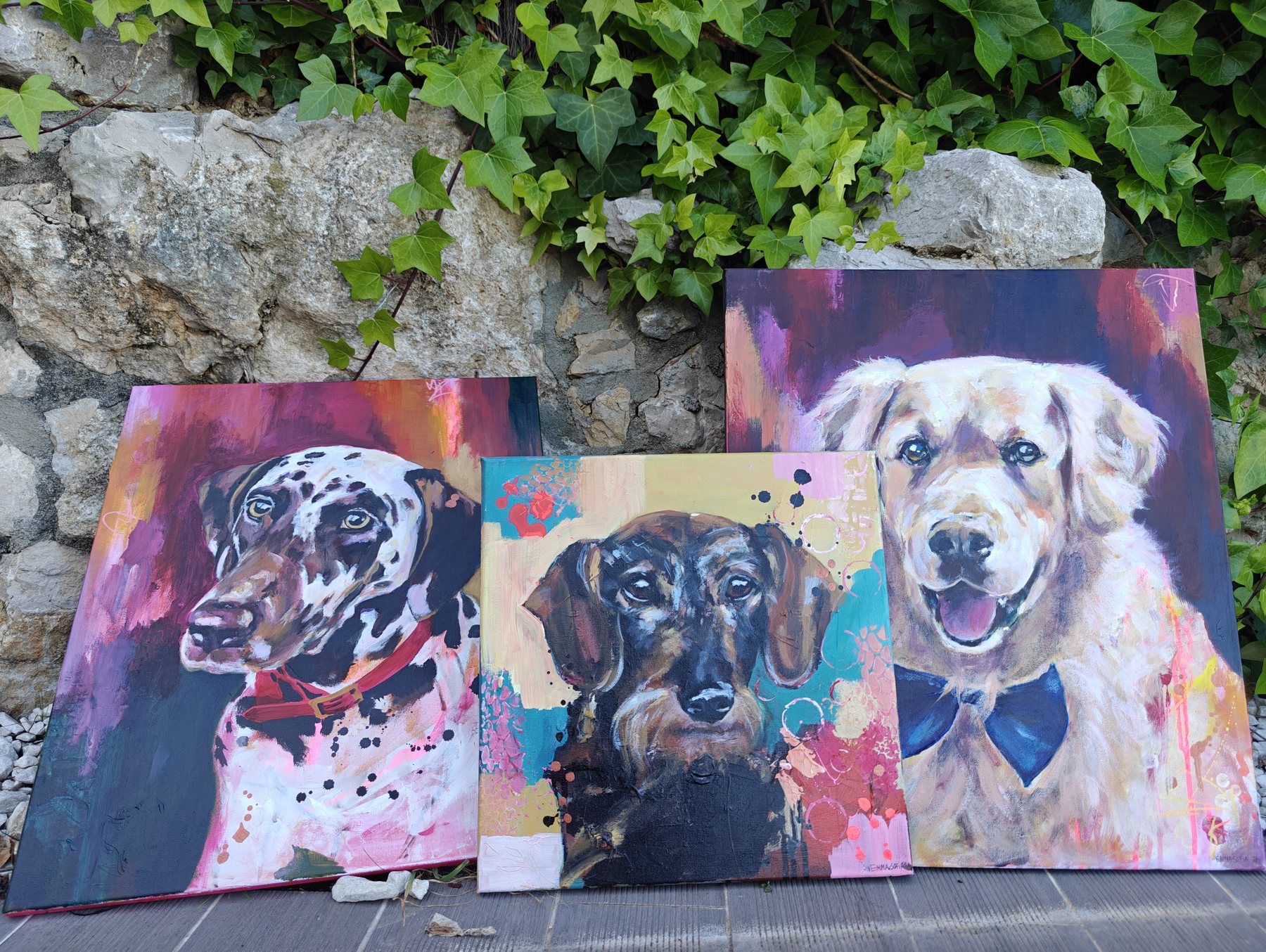 Commission example paintings by Emma-Sofia