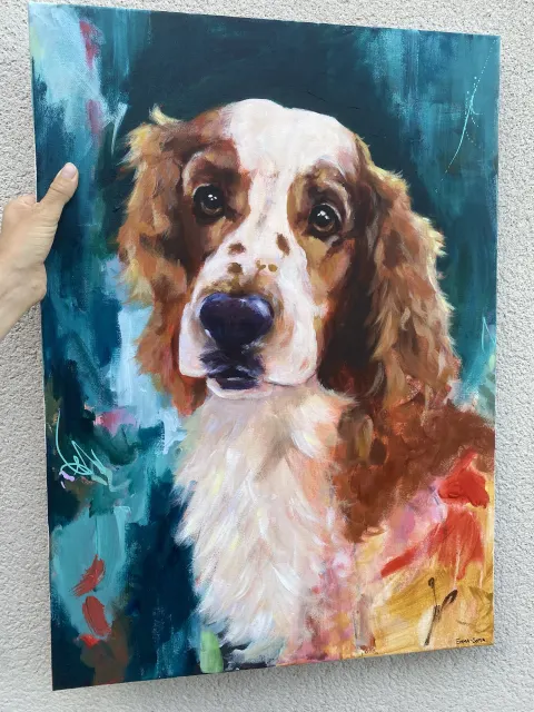 Kind Eyes original dog painting by Emma-Sofia