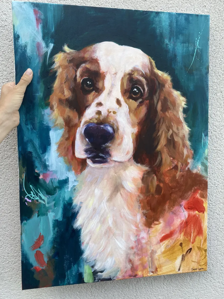 Kind Eyes original dog painting