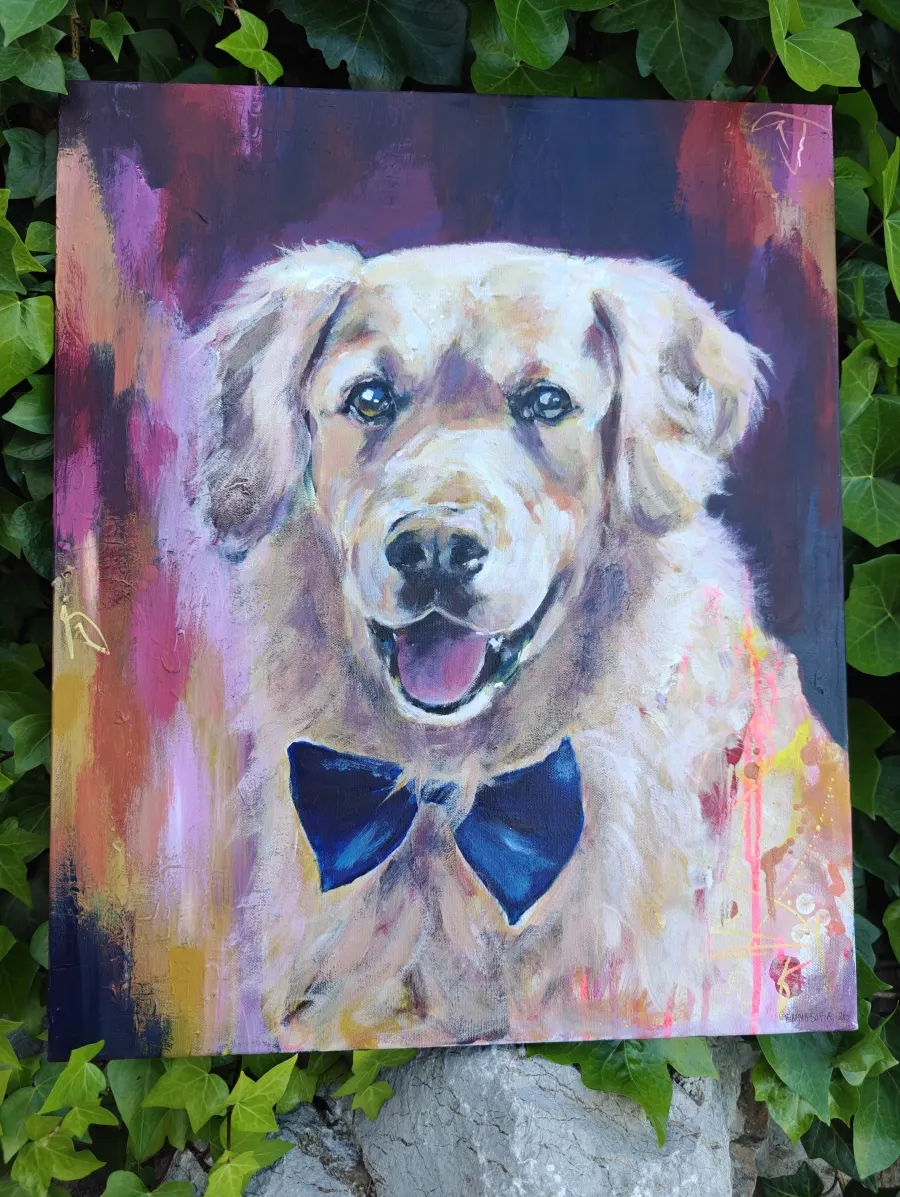 Nalle Golden Retriever original painting by Emma-Sofia