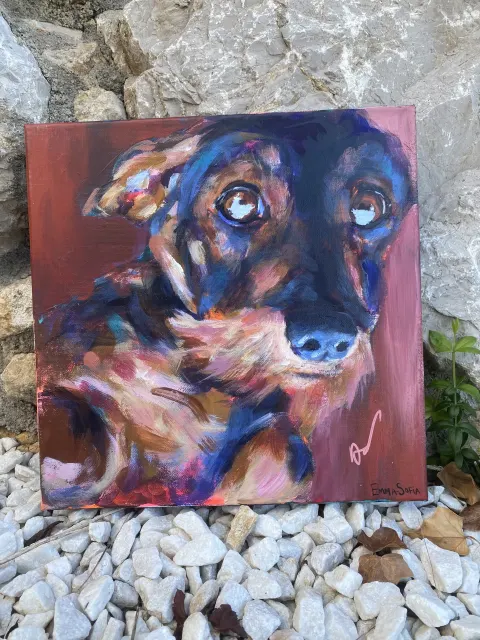 The Dachshund original dachshund painting by Emma-Sofia, Dogs in Colour collection