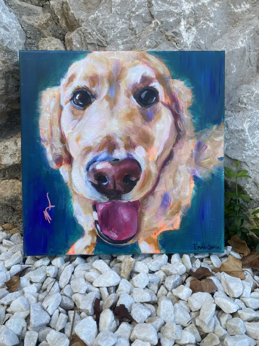 The Golden Retriever original Golden Retriever painting