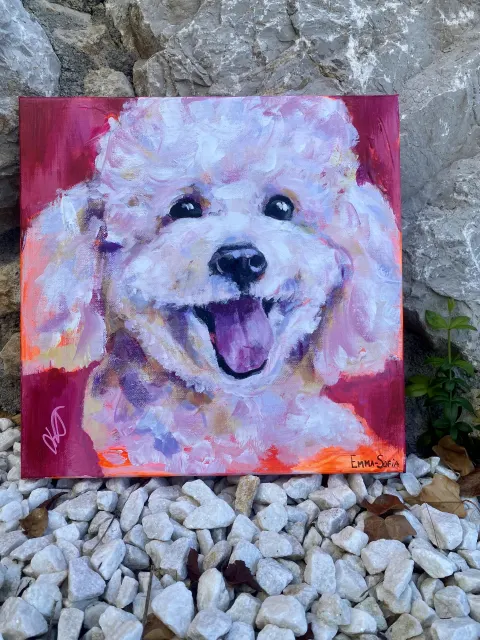 The Poodle original poodle painting by Emma-Sofia, Dogs in Colour collection