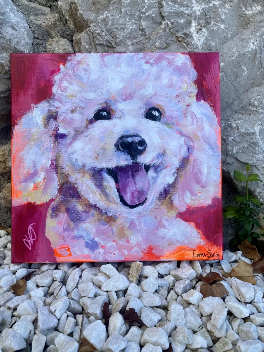 The Poodle original poodle painting by Emma-Sofia, Dogs in Colour collection